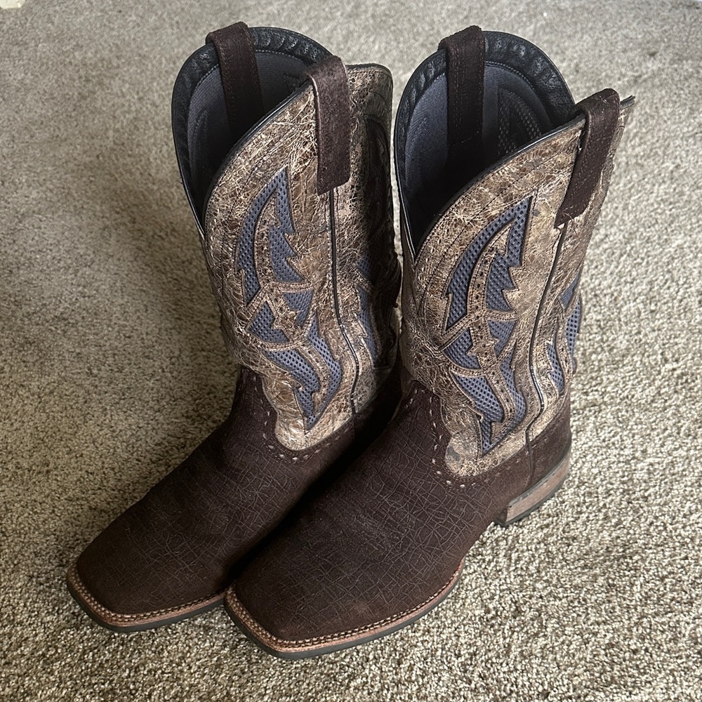 Ariat Brown and Blue Western Boots